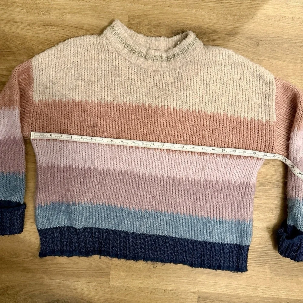 Democracy Women’s Colorblock Sweater Large Wool Blend Striped